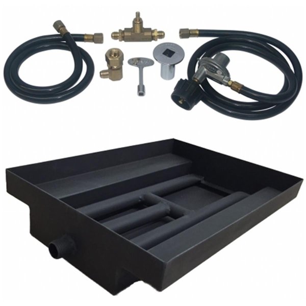 Tretco 27 in. 14GA Powder Coated Burner Island Kit, Liquid Propane OB2BB-BK1-30-LP